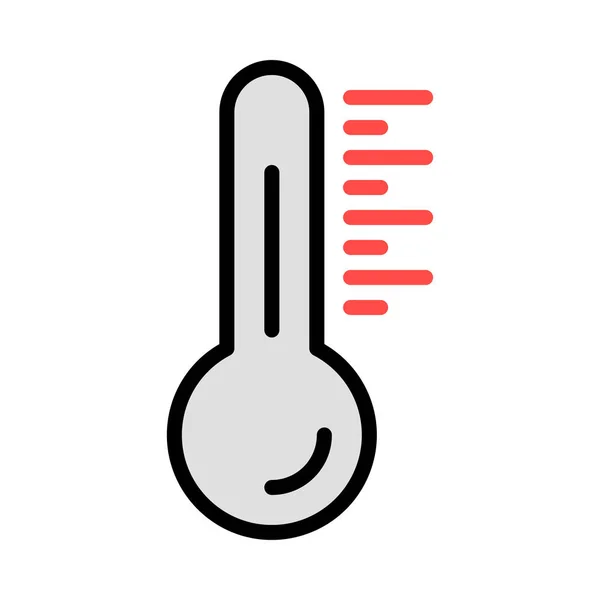 Thermometer Platte Pictogram Vector Illustratie — Stockvector