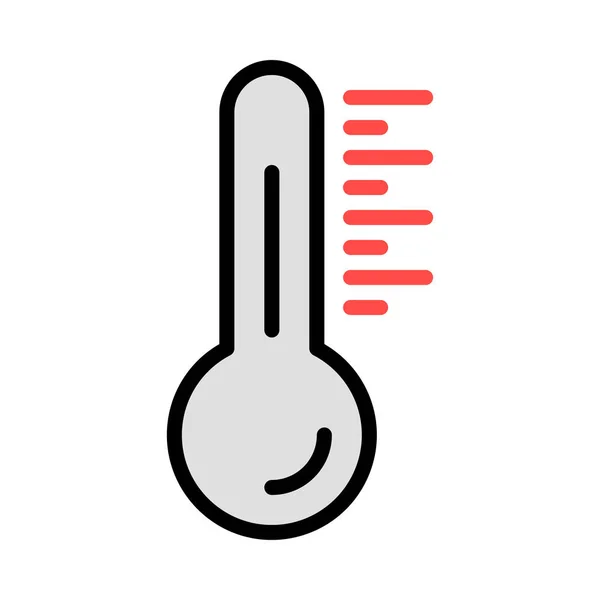 Termometro Icona Piatta Vettore Illustrazione — Vettoriale Stock