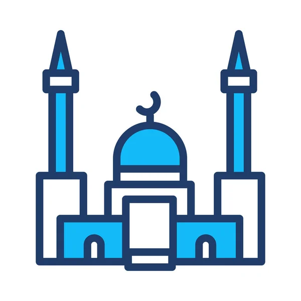 Мусульманская Молитвенная Мечеть Плоская Икона Вектор Иллюстрация — стоковый вектор