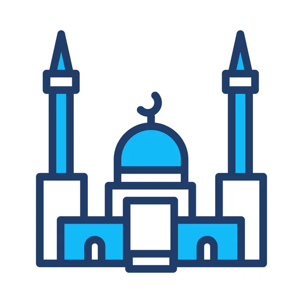 Muslimische Gebetsmoschee Flaches Symbol Vektor Illustration — Stockvektor