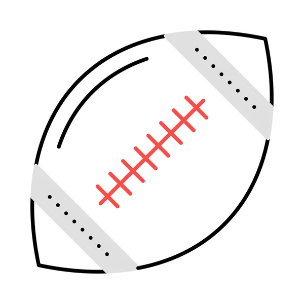 ラグビー ボール フラット アイコン白背景 ベクトル イラストに分離 — ストックベクタ