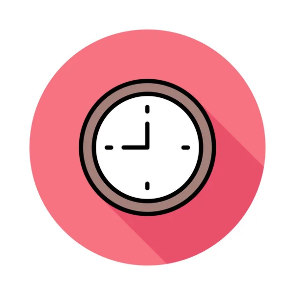 Reloj Pared Icono Plano Vector Ilustración — Archivo Imágenes Vectoriales