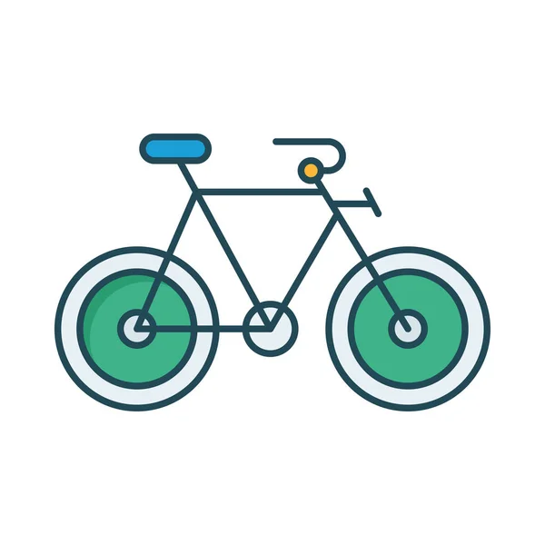 Icono Plano Bicicleta Vector Ilustración — Archivo Imágenes Vectoriales