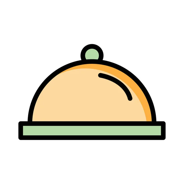 餐厅供应盘子平面图标 — 图库矢量图片