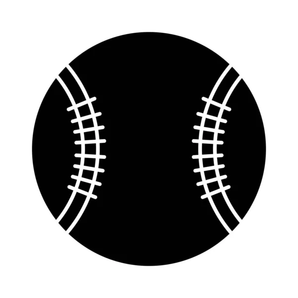 Softball Flaches Symbol Isoliert Auf Weißem Hintergrund Vektor Illustration — Stockvektor