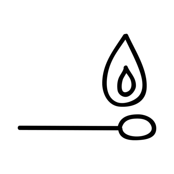 Flaming Matchstick Flat Icon Vector Illustration — Stock Vector