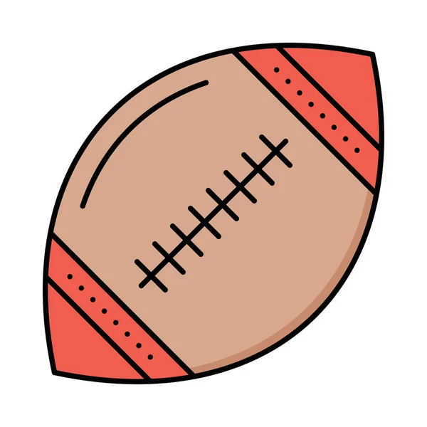 Rugby Boll Flat Ikonen Isolerad Vit Bakgrund Vektor Illustration — Stock vektor