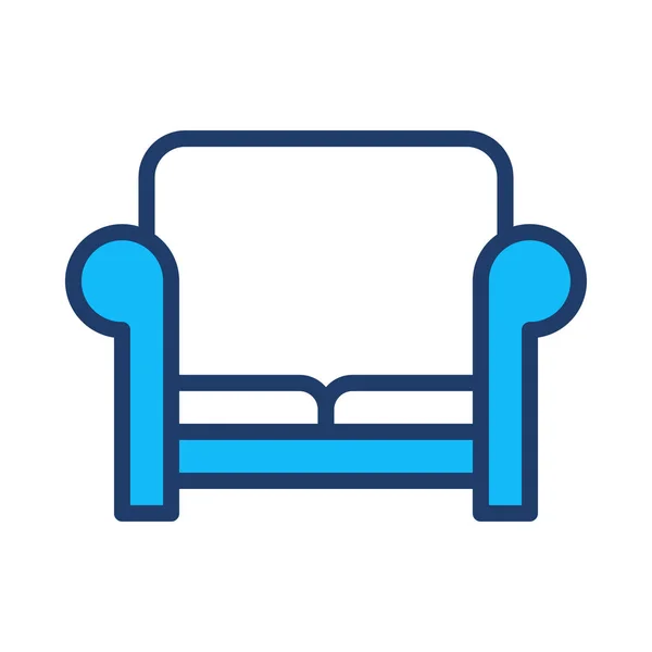 Sofa Flat Icon Vector Illustration — Stock Vector