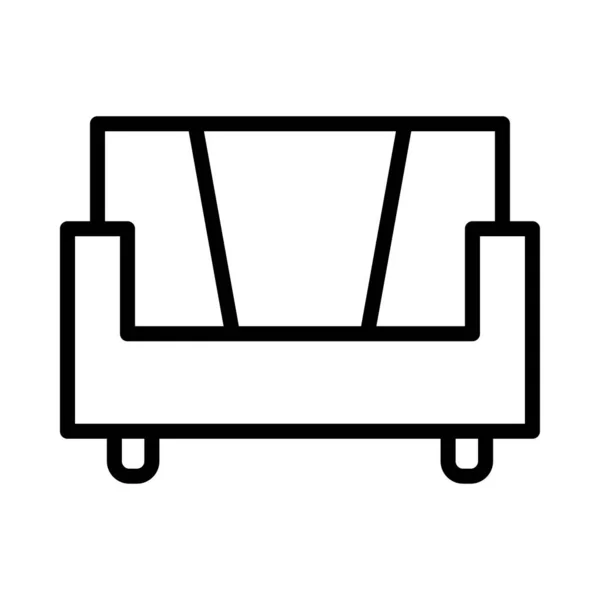 Sofa Flaches Symbol Vektor Illustration Innenraumkonzept — Stockvektor