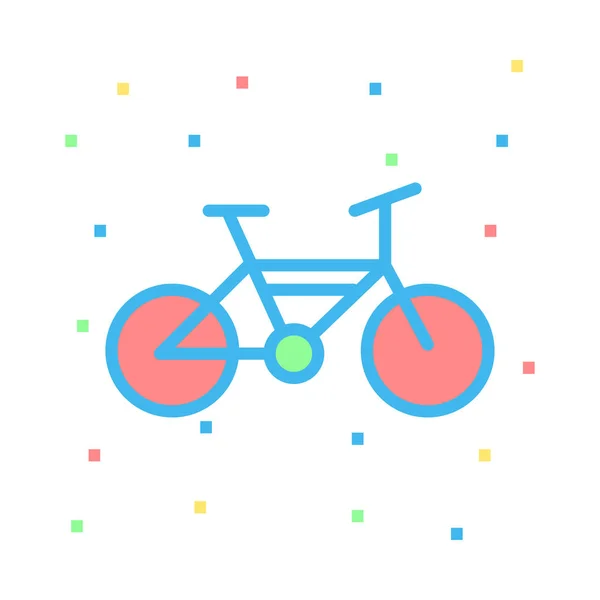 Icono Plano Bicicleta Vector Ilustración — Vector de stock