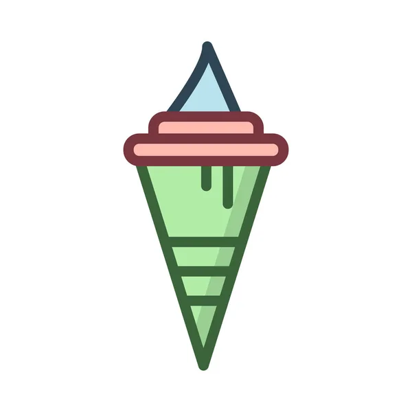 Sweet Ice Cream Flat Icon Vector Illustration — Stock Vector