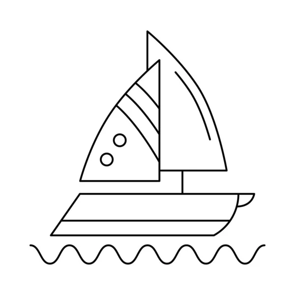 Yacht Flat Ikonen Isolerad Vit Bakgrund Vektor Illustration — Stock vektor