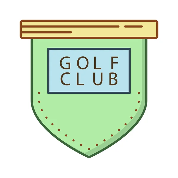 Golf Club Board Tag Flat Icon Isolated White Background Vector — Stock Vector