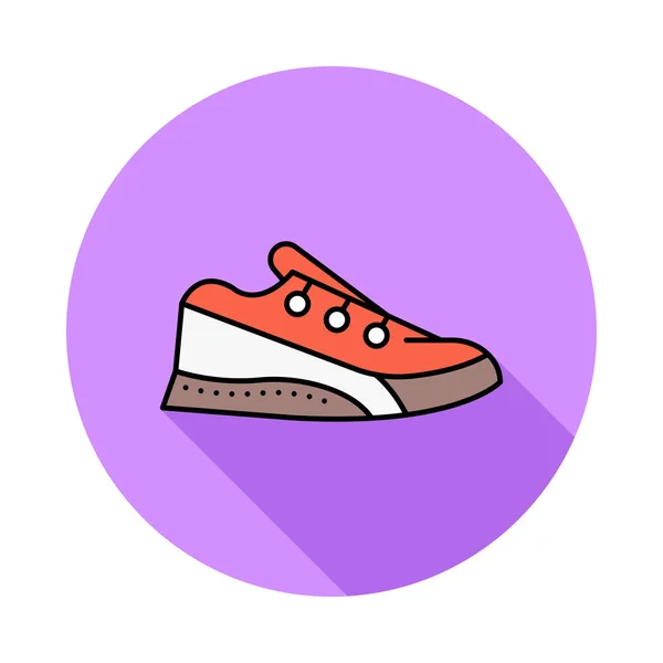 Sneaker Flat Ikonen Isolerad Vit Bakgrund Vektor Illustration — Stock vektor