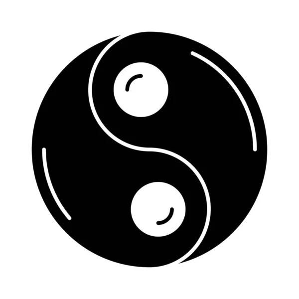 Yin Yang Ícone Plano Isolado Fundo Branco Vetor Ilustração —  Vetores de Stock