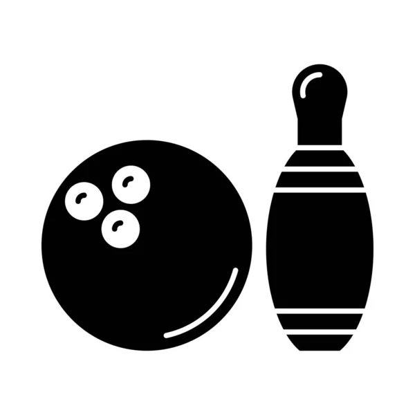 Skittle Con Bola Bolos Icono Plano Aislado Sobre Fondo Blanco — Vector de stock