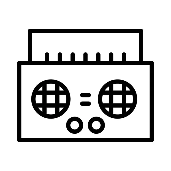 Cassete Ícone Rádio Plana Vetor Ilustração — Vetor de Stock