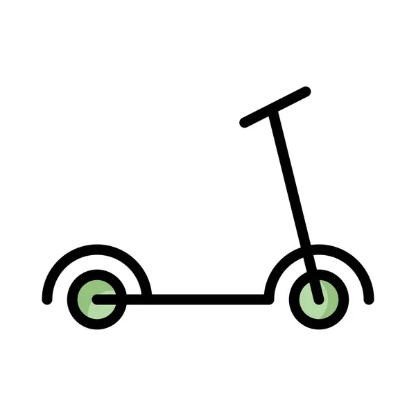 Criança Scooter Ícone Plano Vetor Ilustração — Vetor de Stock