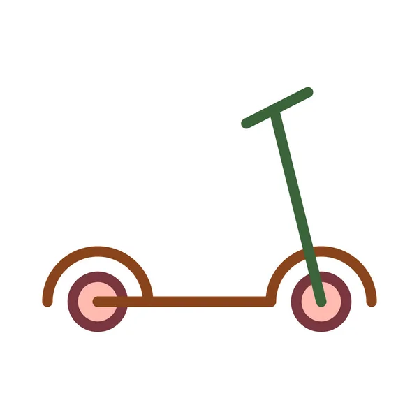 Niño Scooter Icono Plano Vector Ilustración — Vector de stock