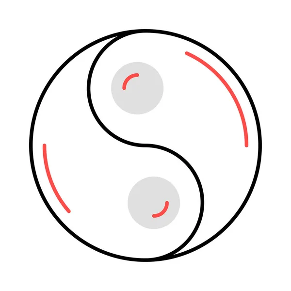 Yin Yang Flaches Symbol Isoliert Auf Weißem Hintergrund Vektor Illustration — Stockvektor