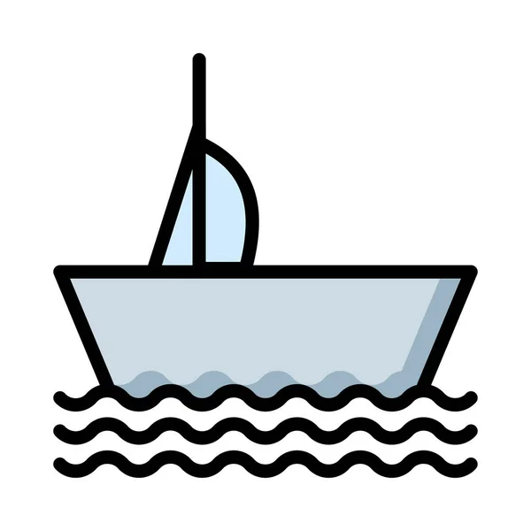 Yachtflach Symbol Vektor Illustration Kreuzfahrtkonzept — Stockvektor