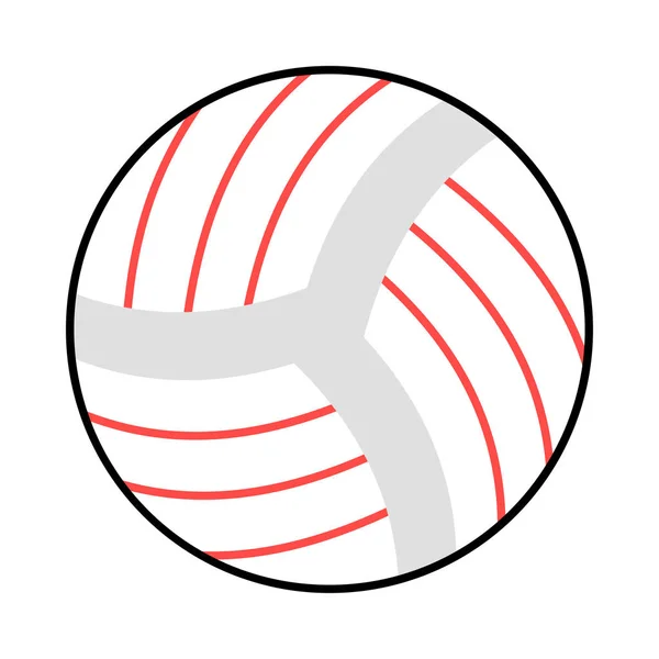 Icono Plano Pelota Voleibol Aislado Sobre Fondo Blanco Vector Ilustración — Vector de stock