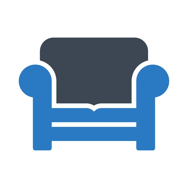 Sofa Flat Icon Vector Illustration — Stock Vector