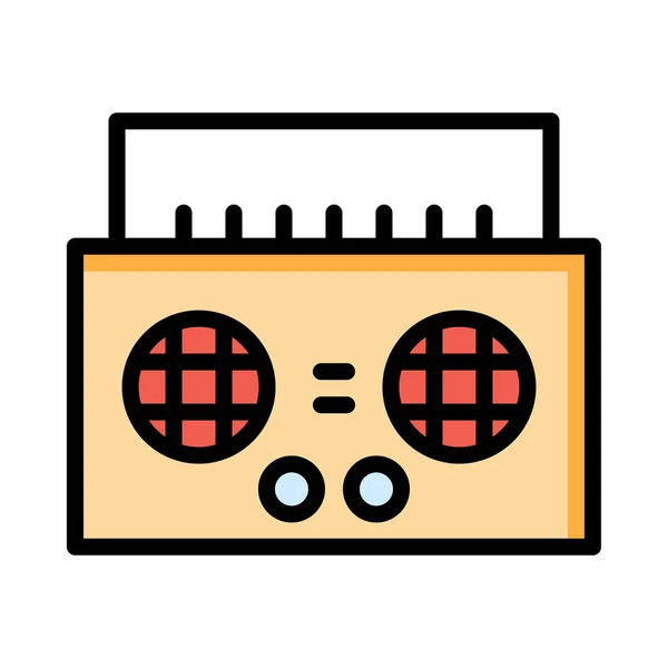 Cassette Radio Icono Plano Vector Ilustración — Archivo Imágenes Vectoriales