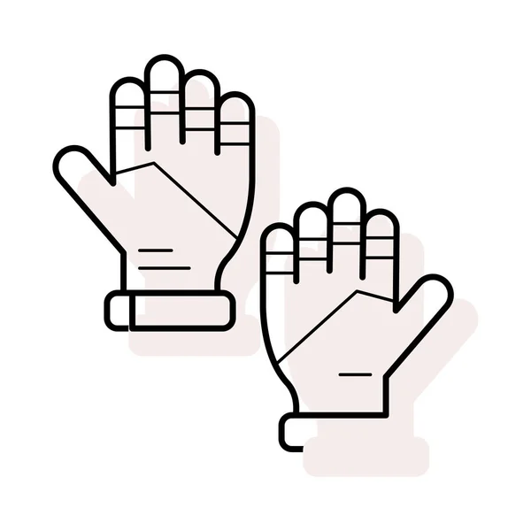 Cricket Handschoenen Platte Pictogram Geïsoleerd Een Witte Achtergrond Vector Illustratie — Stockvector
