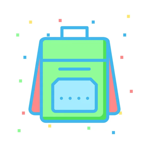 Viaje Mochila Plana Icono Vector Ilustración — Archivo Imágenes Vectoriales