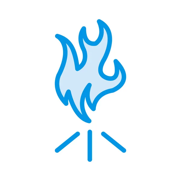 Flame Campfire Flat Icon Vector Illustration — Stock Vector
