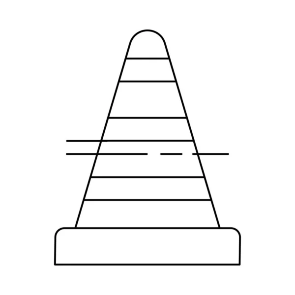 Stoppkegel Flaches Symbol Isoliert Auf Weißem Hintergrund Vektor Illustration — Stockvektor