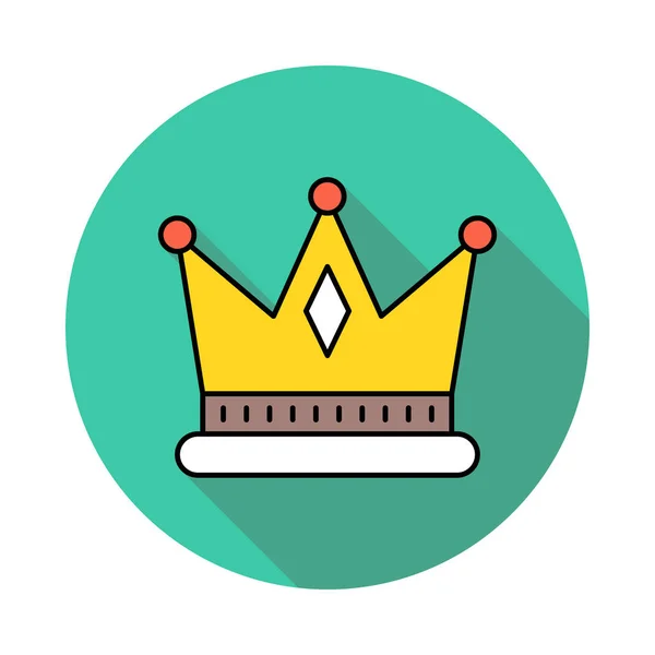 Crown Ploché Ikony Izolovaných Bílém Pozadí Vektor Ilustrace — Stockový vektor