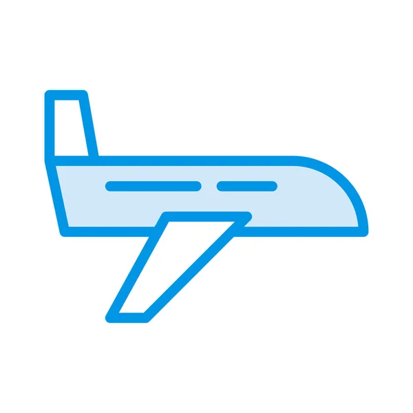Самолет Плоский Значок Вектор Иллюстрация Концепция Путешествия — стоковый вектор