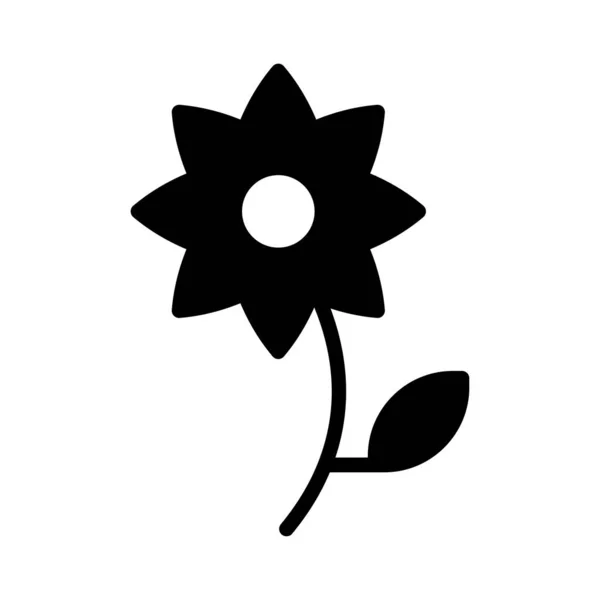Blühende Blume Flaches Symbol Vektor Illustration — Stockvektor