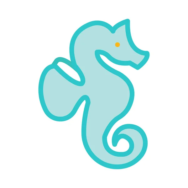 Seahorse Platte Pictogram Vector Illustratie — Stockvector