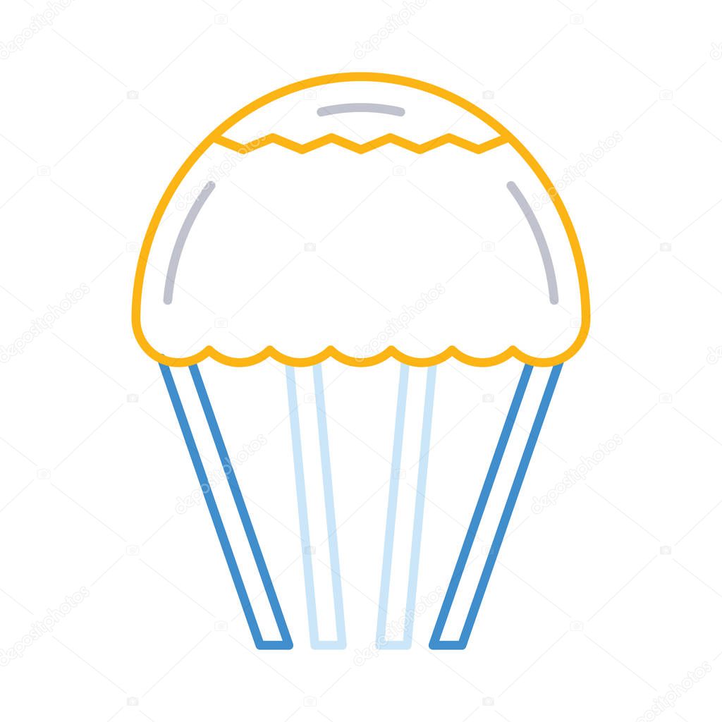 parachute flight flat icon isolated on white background, vector, illustration