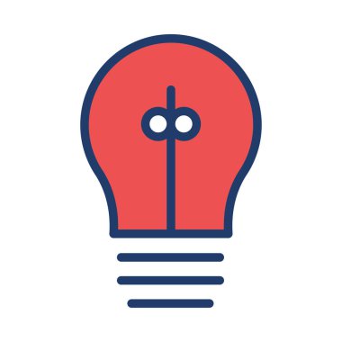 ampul düz simgesi, vektör, illüstrasyon, fikir kavramı 