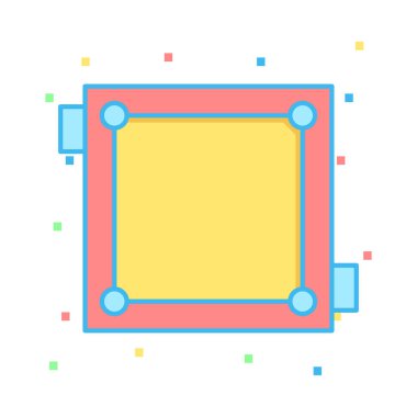 karambol kurulu tablo oyun düz simgesi beyaz arka plan, vektör, illüstrasyon izole