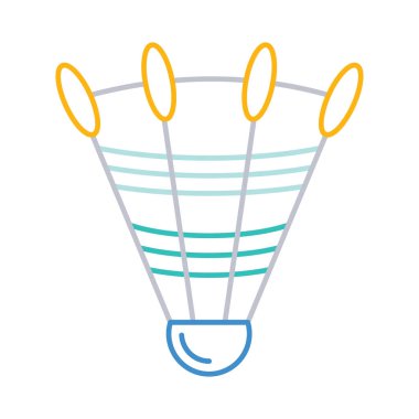 badminton raketle düz simgesi, vektör, illüstrasyon, spor kavramı 