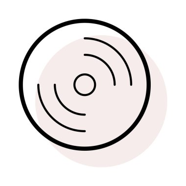 CD disk düz simgesi, vektör, illüstrasyon