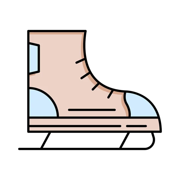Patinaje Sobre Hielo Zapato Plano Icono Aislado Sobre Fondo Blanco — Vector de stock
