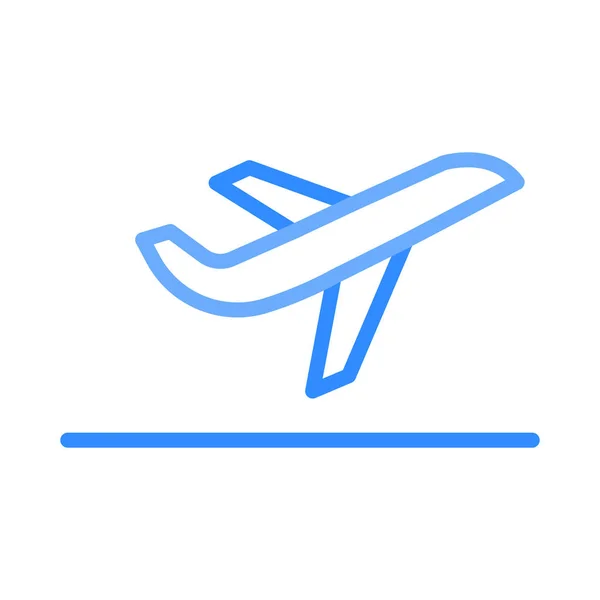 Start Flugzeug Flaches Symbol Vektor Illustration — Stockvektor