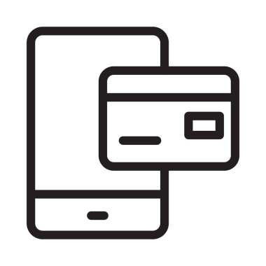 Smartphone perde ile kredi kartı düz simgesi beyaz arka plan üzerinde online ödeme kavramı izole