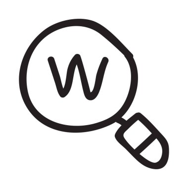 tarayıcı arama düz simgesi beyaz arka plan, vektör, illüstrasyon izole