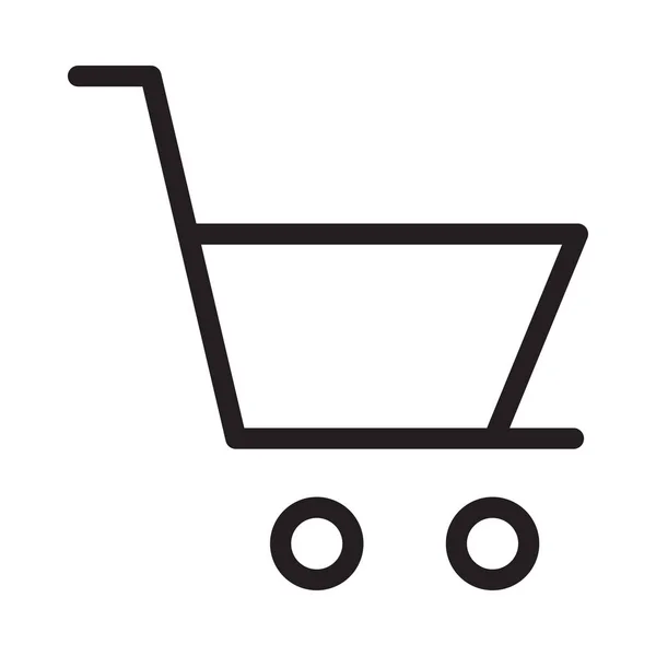 Shopping Cart Flat Ikonen Isolerad Vit Bakgrund Vektor Illustration — Stock vektor