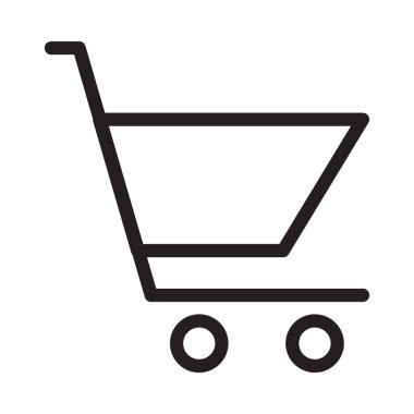 Beyaz arka plan, vektör, illüstrasyon izole düz simge arabası alışveriş