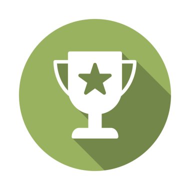 Başarı başarı ödül düz simgesi beyaz arka plan, vektör, illüstrasyon izole