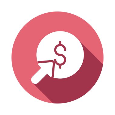 Beyaz arka plan, vektör, illüstrasyon izole düz ikonuna tıklayın başına ödeme