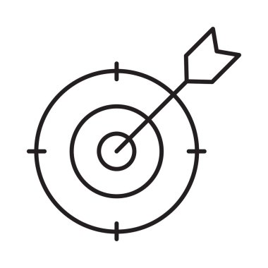 ok düz simgesi beyaz arka plan, vektör, illüstrasyon izole hedefle